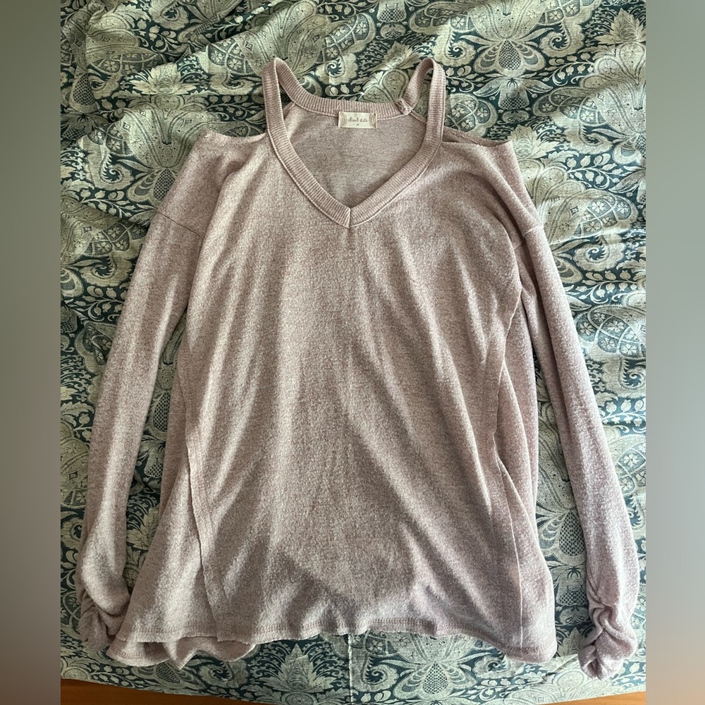 Soft pink off the shoulder top